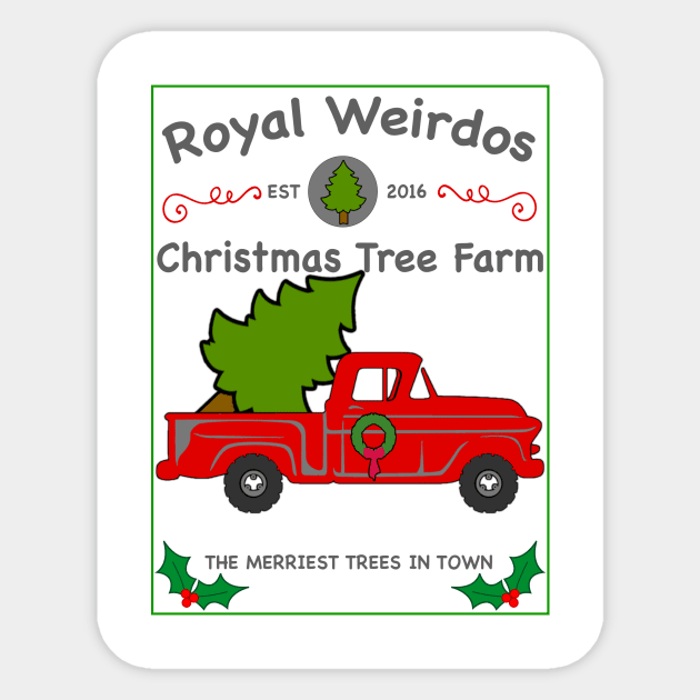 Royal Weirdos Christmas Tree Farm Sticker by WeirdGear